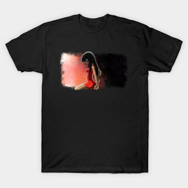 Sexy Girl - Devil in a Red Dress - Anime Artwork T-Shirt by aronimation